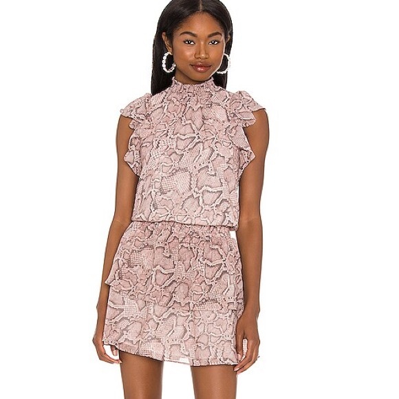 1. State Dresses & Skirts - 1. State Blush Pink and Gray Snake Skin Textured Dress